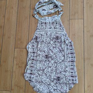 Free People Halter Top in Pink, Brown & Cream. (M) Gently Used.